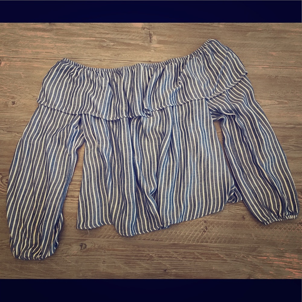 XL Mossimo Stripe Off The Shoulder Top